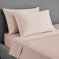 Dorma 300 Thread Count 100% Cotton Sateen Plain Blush Cuffed Pillowcase Blush
