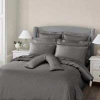 Dorma 300 Thread Count 100% Cotton Sateen Plain Slate VShaped Pillowcase Slate