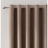 Luna Brushed Mocha Blackout Eyelet Door Curtain Brown