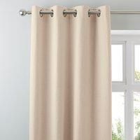 Luna Brushed Natural Blackout Eyelet Curtains Cream