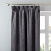 Luna Brushed Blackout Pencil Pleat Curtains