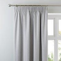 Luna Brushed Dove Grey Blackout Pencil Pleat Curtains Grey