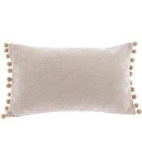 Chenille PomPom Boudoir Cushion Cream