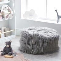 Kids Skylar Grey Mongolian Faux Fur Lounger Grey