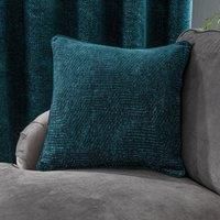 Chenille Geo Peacock Cushion Green