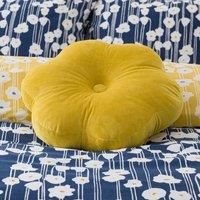 Yellow Velvet Flower Cushion Yellow