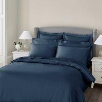 Dorma 300 Thread Count 100% Cotton Sateen Plain Navy Duvet Cover Navy Blue