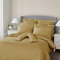 Dorma 300 Thread Count 100% Cotton Sateen Plain Ochre VShaped Pillowcase Yellow