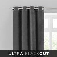 Isla Thermal Blackout Ultra Charcoal Eyelet Curtains Charcoal