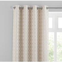 Chenille Ogee Cream Eyelet Curtains Cream