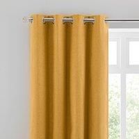 Luna Brushed Old Gold Blackout Eyelet Curtains Gold