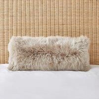 Dorma Natural Sheepskin Long Boudoir Cushion Cream