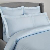 Dorma 300 Thread Count 100% Cotton Sateen Plain Oxford Pillowcase Blue