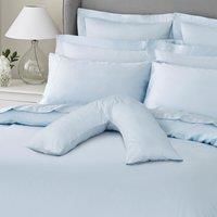 Dorma 300 Thread Count 100% Cotton Sateen Plain VShaped Pillowcase Blue