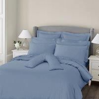 Dorma 300 Thread Count 100% Cotton Sateen Plain VShaped Pillowcase Blue