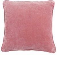 Clara Cotton Velvet Square Cushion Dusky Pink