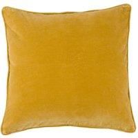 Clara Cotton Velvet Square Cushion Yellow