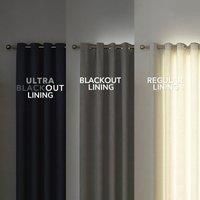 Luna Brushed Blackout Pencil Pleat Curtains