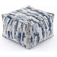 Abstract Global Navy Cube Pouffe