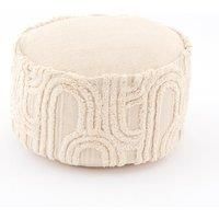 Curves Tufted Natural Pouffe