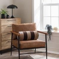 Clara Striped Cotton Velvet Bolster Cushion