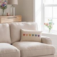 Knotted Rainbow Hearts Rectangular Cushion