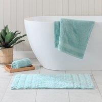 Luxury Cotton Textured Stripe Bath Mat