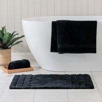 Luxury Cotton Textured Stripe Bath Mat