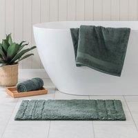 Luxury Cotton Textured Stripe Bath Mat