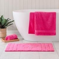 Luxury Cotton Textured Stripe Bath Mat