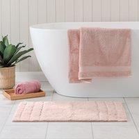 Luxury Cotton Textured Stripe Bath Mat