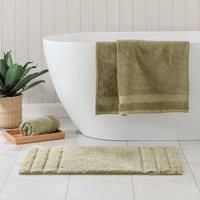 Luxury Cotton Textured Stripe Bath Mat