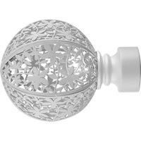 Mix and Match White Foliage Ball Finials Dia. 28mm White