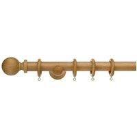 Ashton 28mm Wooden Curtain Pole Mid Oak (Brown)
