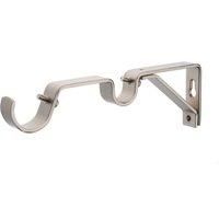 Pack of 3 Satin Steel Double Pole Brackets Satin Steel (Silver)