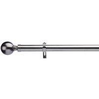 Ashton Metal Extendable Eyelet Curtain Pole Satin Steel