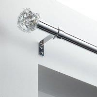 Cecile Extendable Chrome Eyelet Curtain Pole Kit Dia. 28mm Chrome
