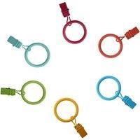 Rainbow Curtain Rings with Clips Dia. 10/13mm MultiColoured