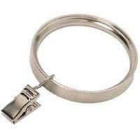 Luxe Curtain Rings with Clips Dia. 28mm Satin Steel (Silver)