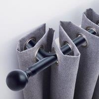 Ashton Room Darkening Extendable Eyelet Curtain Pole 25/28mm Matt Black