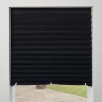 FSC Black Blackout Temporary Pleated Blind Black
