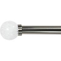 Studio Glass Finial Pair Satin Steel