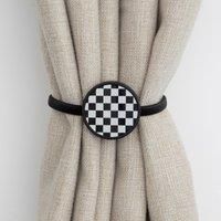 Checkerboard Magnetic Curtain Tieback