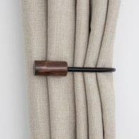 Marble Matt Black Curtain Holdbacks