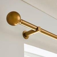 Contemporary Ball Fixed Metal Curtain Pole with Rings