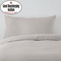 Non Iron Plain Dye Silver Bolster Pillowcase Silver