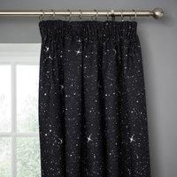 Disney Star Wars Blackout Pencil Pleat Curtains Black