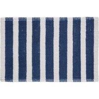Nautical Bobble Stripe Navy Bath Mat Navy and White