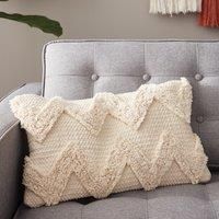 Zig Zag Natural Cushion Brown
