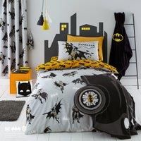 Batman Grey Reversible Glow in the Dark Duvet Cover and Pillowcase Set Dark Grey